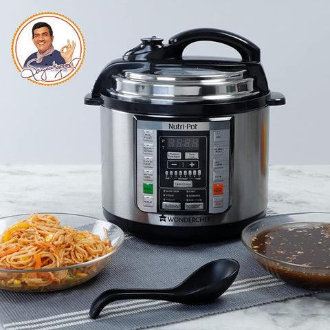 Wonderchef Nutri-Pot Electric Pressure Cooker with 7-in-1 Functions|18 pre-set functions|Pressure Cooking, Saute/Pan Frying, Slow Cooking, R-41236756 |3L capacity