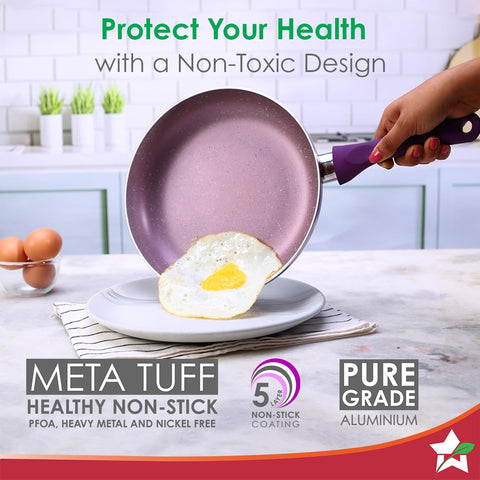 Wonderchef Royal Velvet 5-Piece Cookware Set | Purple, Induction Ready