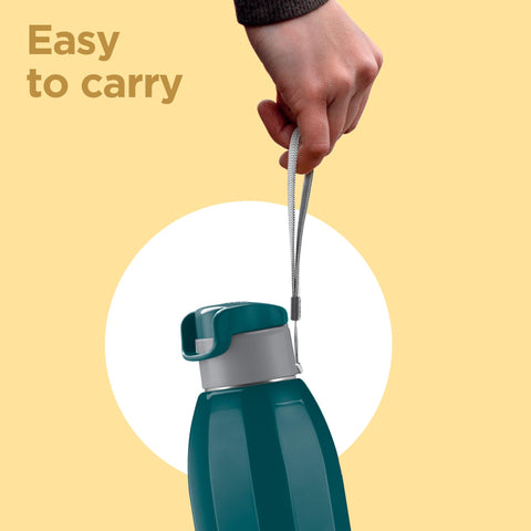 Milton Steel Meridian 900 Thermoware Bottle with Spout Mouth Flip Top Lid, 630 ml Water Bottle, PU Insulated, Green