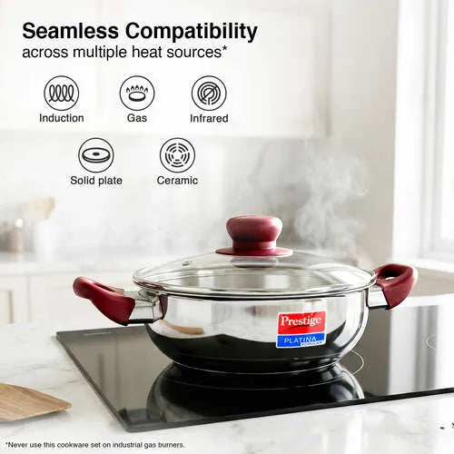 Prestige Platina Popular Stainless Steel 3PCS BYK SET Cookware