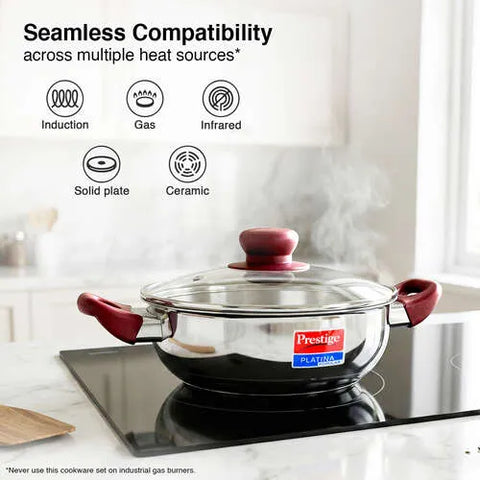 Prestige Platina Popular Stainless Steel 3PCS BYK SET Cookware