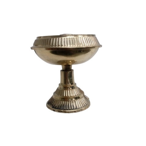 BRASS Kamal Stand Nanda Kuber Deep No.3 | Traditional Brass Diya for Puja & Décor