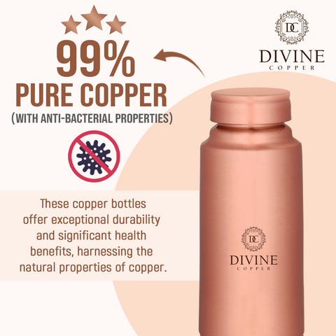 Divine Copper Water Bottle - King Plain 1000ML