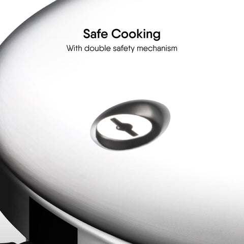 Stahl Xpress Cooker Triply Pressure Cooker Tall, 5 L, Induction Cooker, Outer Lid Pressure Cooker, Induction & Gas Stove Compatible, 5 Years Warranty, Stainless Steel, Silver