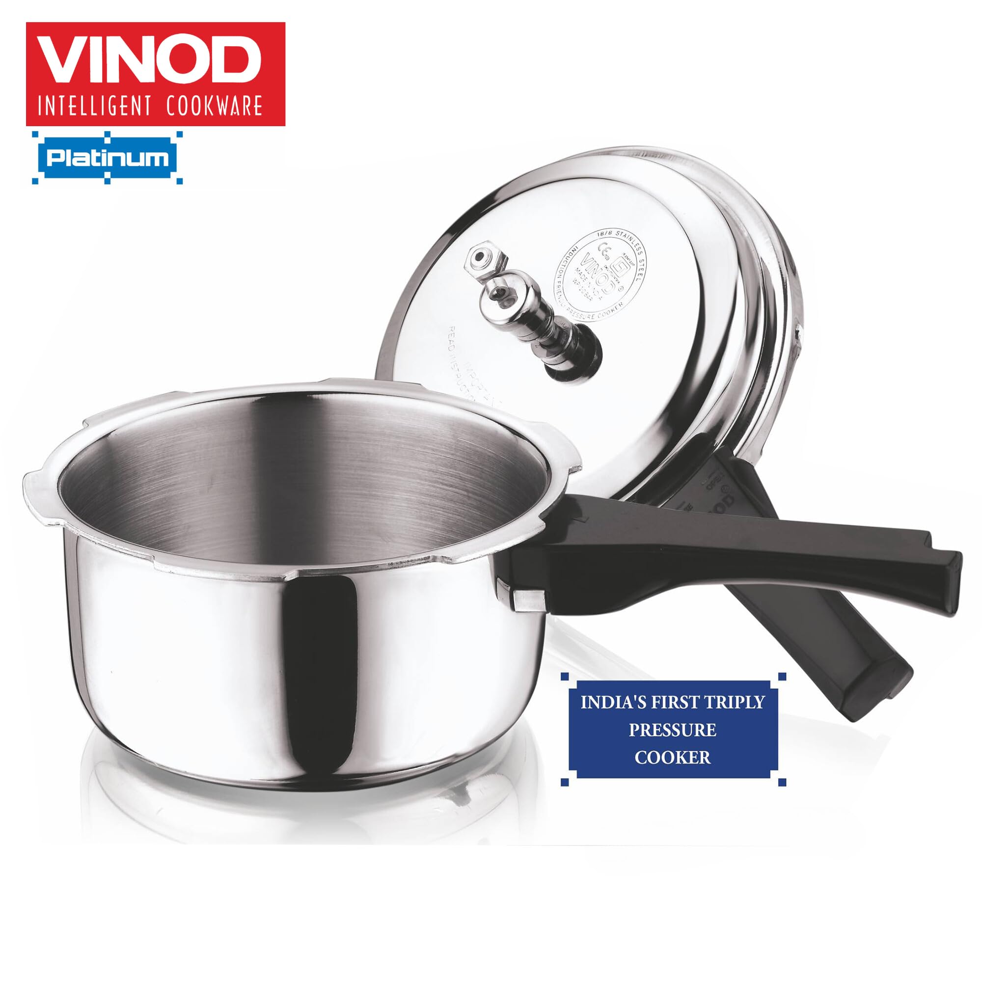 Vinod Platinum 5 Litre Triply Stainless Steel Induction Cooker