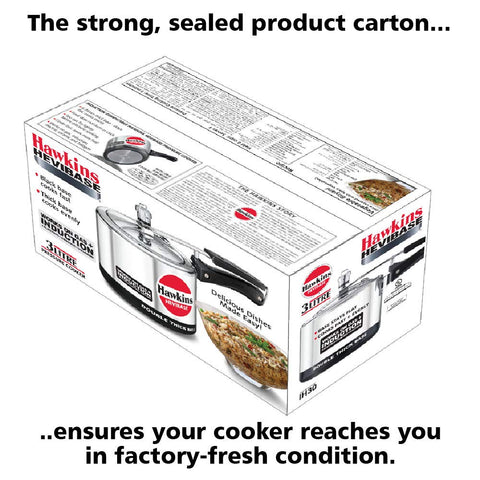Hawkins Aluminium 3 Litre Hevibase Pressure Cooker,Induction Inner Lid Cooker,Silver(IH30)