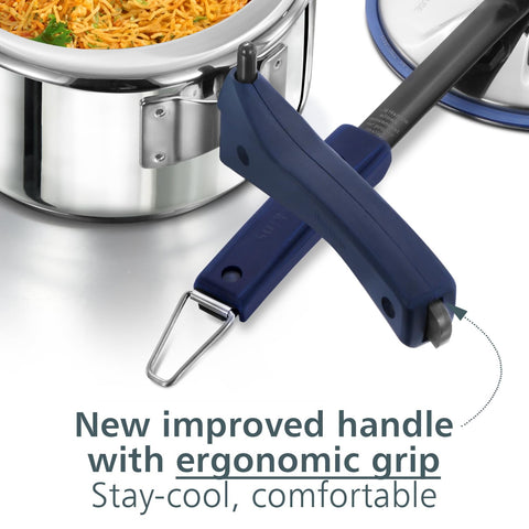 Hawkins 2 Litre Stainless Steel Hevibase Pressure Cooker, Impact Bonded Base, Inner Lid Cooker, Silver (HSI20)