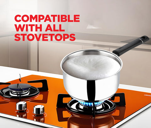 Vinod Tivoli Steel Saucepan - Sandwich Bottom, Induction Ready