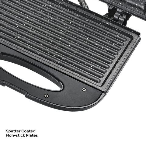 Prestige PGFSP - Spatter Coated Non-stick Sandwich Toasters With fixed Grill Plate, Black