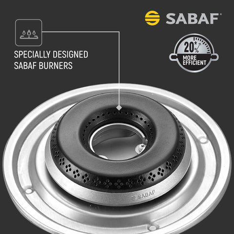 Prestige Efficia Convertible 2 Burner Glasstop Hob|One-Touch Advance Auto-Ignition|Cast-Iron Pan Support|Toughened Glass|SABAF Burners|Ultra-Slim Body|5 Years Warranty on Glass|Black