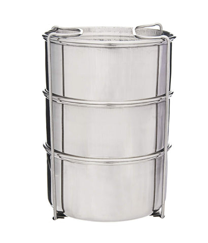 Cello HOT Stuff-3 Stainless Steel Insulated Lunch Carrier,Colour- Black,3 Containers