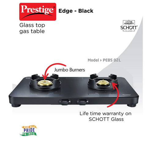 Prestige Edge Gas Table PEBS 02 - Black