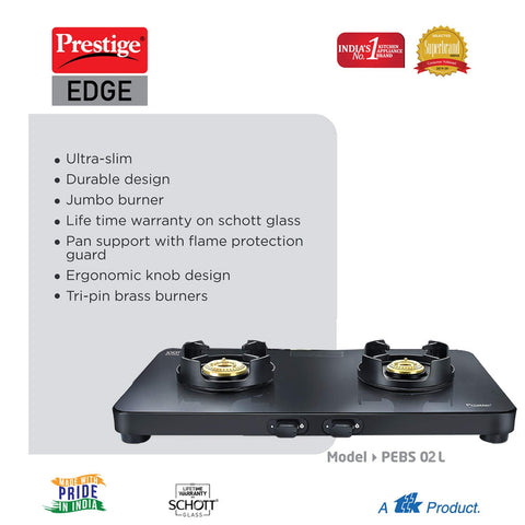 Prestige Edge Gas Table PEBS 02 - Black
