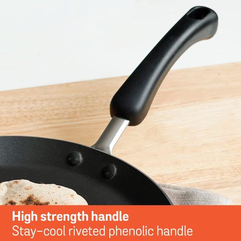 Meyer Flat Tawa Induction, 28cm/3mm Thick, Orange