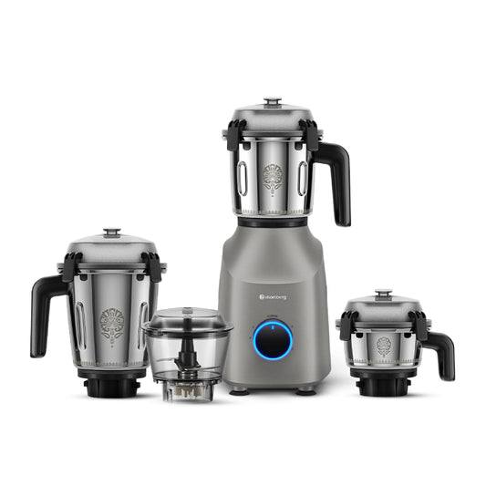 Atomberg Tavi Mixer Grinder 110V | Unique Coarse Mode for Silbatta-Like Texture | Intelligent 600W Motor | 4 Jars Including Chopper Jar | Hands-Free Operation (Matte Sand Grey)