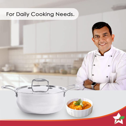Wonderchef Nigella 20cm Tri-Ply Stainless Steel Casserole | 3L