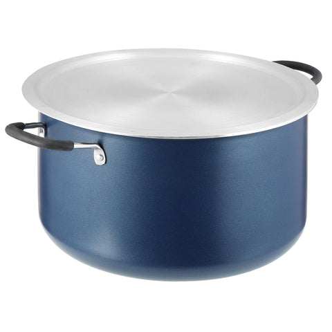 Vinod Zest Non Stick Dum Biryani Pot - 14 Litre, 32 cm | 4 mm Extra Thick | 3 Layer Coating | Metal Spoon Friendly | Bakelite Handle | Gas Base | 1 Year Warranty - Blue