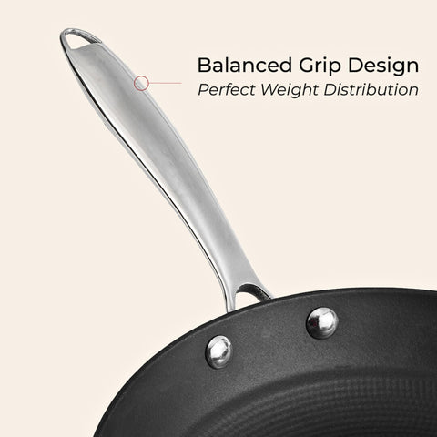 Vinod Ferona Lightweight Cast Iron Frying Pan -1.9 L, 26 cm | No Seasoning Required | Steel Riveted Handle | Metal Spoon Friendly | Gas, Induction Base| Rust-Proof | PTFE & PFOA Free | 2-Year Warranty