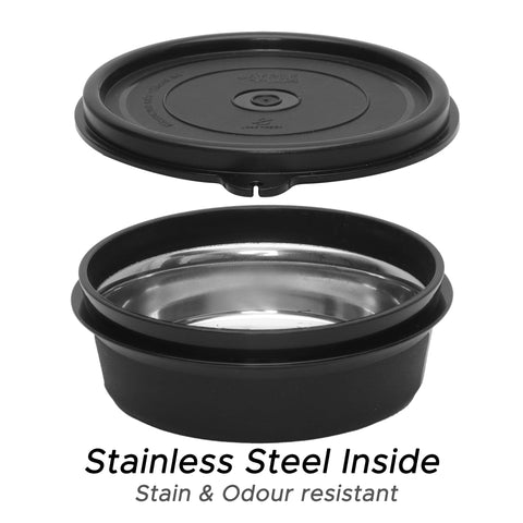 Jaypee Plus 1390 ml Stainless Steel Office Lunch Box | BPA Free, Microwave Safe & Spillproof Airtight 4 Containers | Includes Bottle, Spoon, Fork & Insulated Bag | Ideal for College & School (Grey)