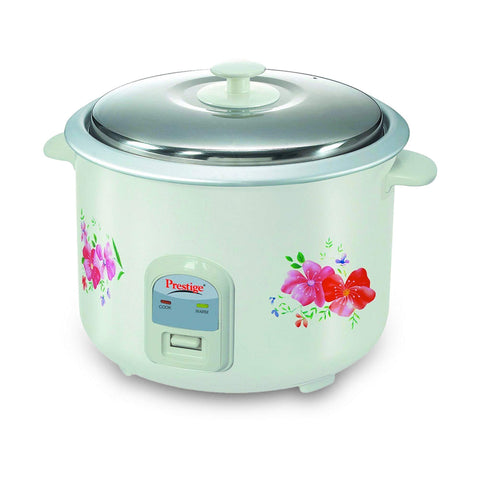 Prestige PRWO 2.8-2 Electric Rice Cooker 2.8L with Close Fit Lid|White|Raw capacity-1.7 liters|Cooked capacity-2.8 liters|Cooks for a large family