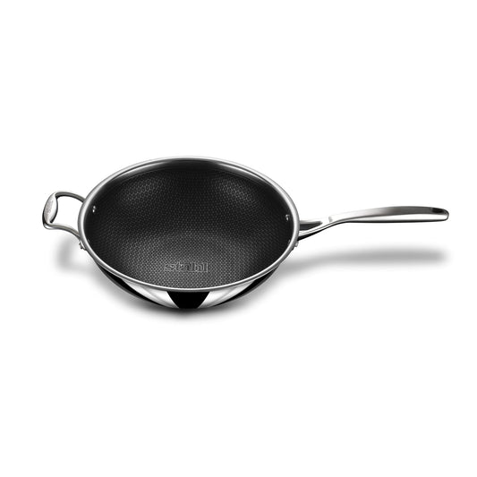Stahl Triply Stainless Steel Artisan Hybrid Deep Frypan with Lid, 6722, 22cm, 1-Piece, Silver