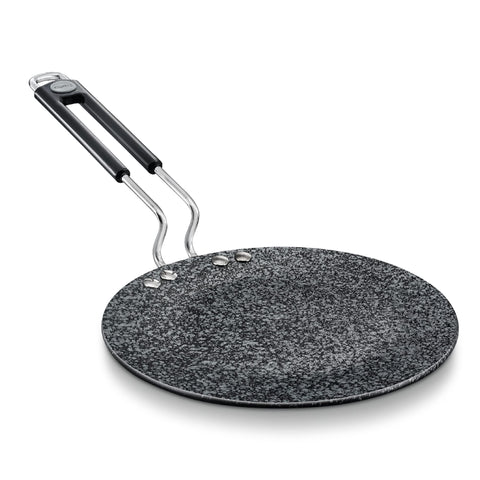 Prestige Durastone Hard Anodised Non-Stick Omni tawa(26.5 cm)|6 Layers Extra Durable Stone Coating|Stainless Steel Cool Touch Handles|Induction & Gas Compatible|2 Years Warranty