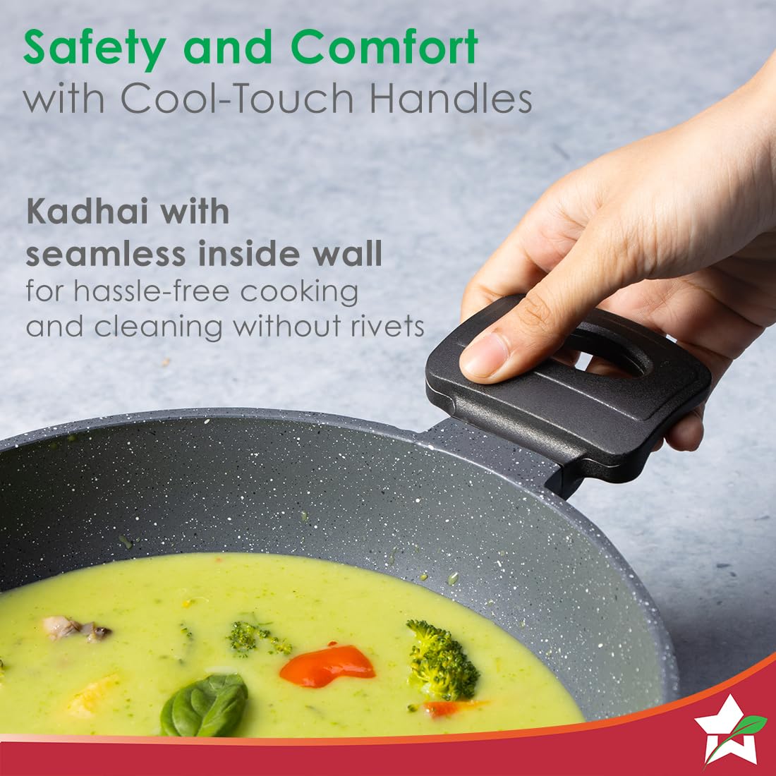 Wonderchef Duralite 24 cm Die-Cast Non-Stick Kadhai – 2.4 L