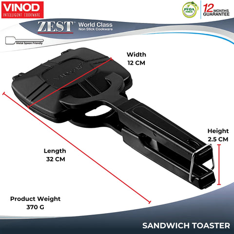 Vinod Zest Non-Stick Grill Toaster, Medium, Multicolour