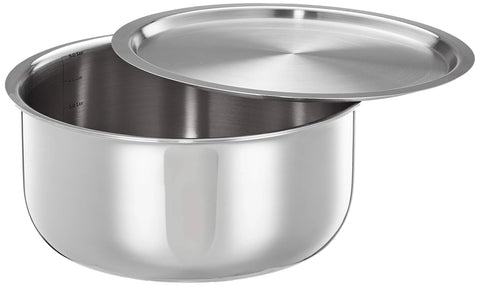 Solitaire 20cm Triply Deep Tope with Lid - Induction Base, Silver