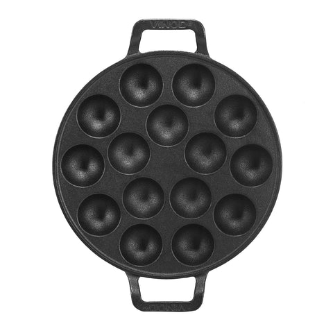 Vinod Legacy Cast Iron Paniyarakkal Pan | Pre-Seasoned, Heavy-Duty Appam Patra | Naturally Non-Stick, Durable & Even Heating | Ideal for Paniyaram, Paddu, Kuzhi Paniyaram | Gas Stove Safe
