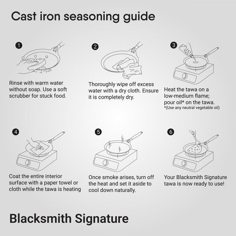 Stahl Blacksmith Signature Dosa Tawa | Flat Cast Iron Pan for Dosas, Pancakes, Chilas, and More | Pre-Seasoned, Induction & Gas Compatible | Acacia Wood Handle | 30cm Tawa