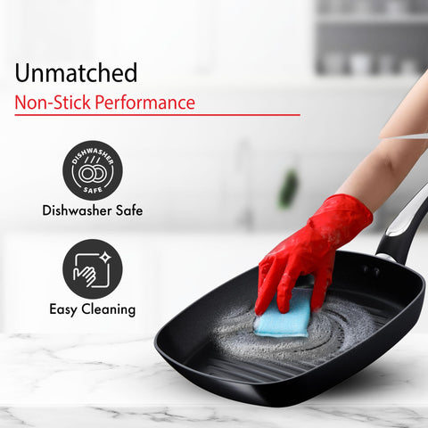 Tefal Cook & Savour Non-Stick Grill Pan/Thermo-Spot Technology/Titanium Non-Stick Coating/26 cm x 26cm / Superior Induction Base/Suitable for All Hob Types/Black / 2 Years of Warranty