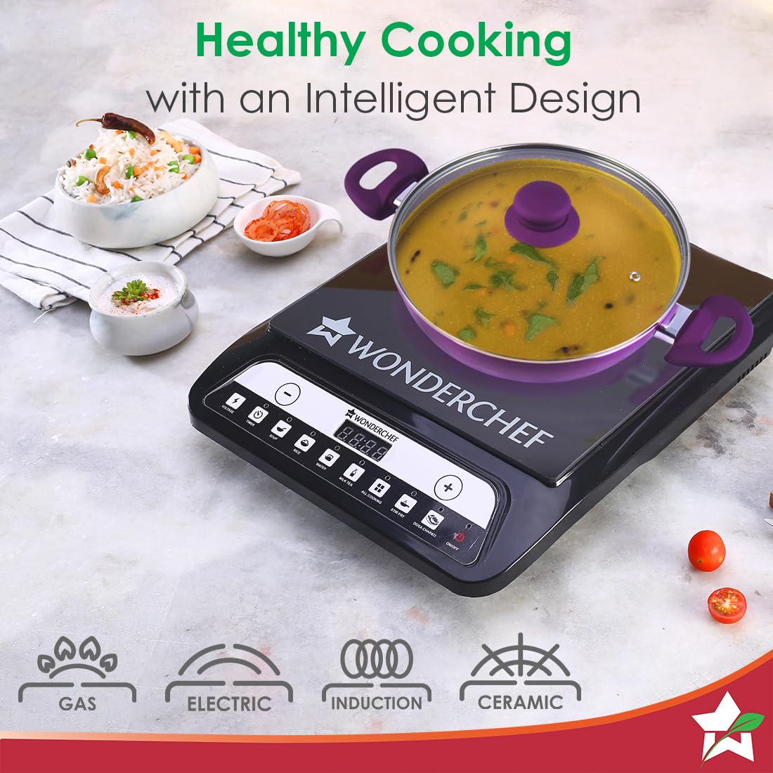 Wonderchef Royal Velvet 24cm Kadhai with Lid | Induction Ready