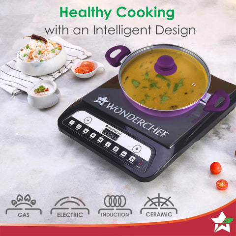 Wonderchef Royal Velvet 24cm Kadhai with Lid | Induction Ready