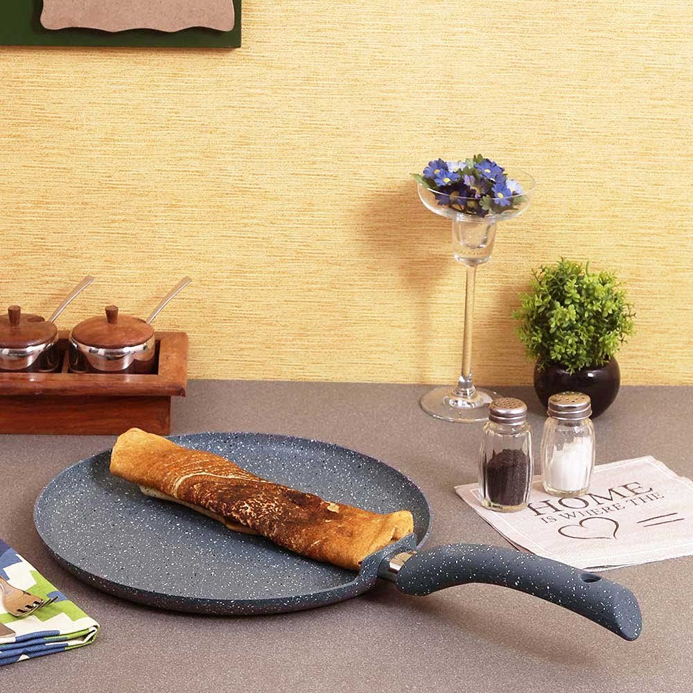 Wonderchef Granite 30cm Non-Stick Dosa Tawa | Induction Ready, Grey