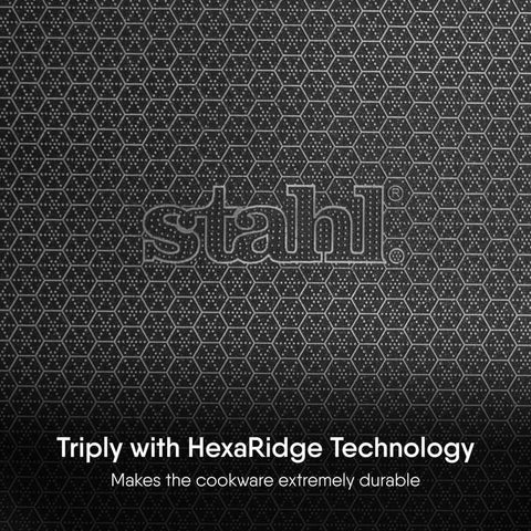 Stahl Artisan Hybrid Triply Frying Pan with Lid 1.5 L, 22 cm, Induction Base Non Stick Fry Pan, Stainless Steel Frying Pan