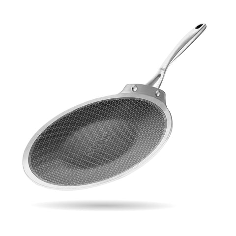 Stahl Artisan Hybrid Roti Tawa 4 mm Thick | 22 cm Triply Stainless Steel Tawa with Honeycomb Structured Stick Resistant Layer | Scratch Resistant Roti Tawa Compatible with Induction & Gas Stove