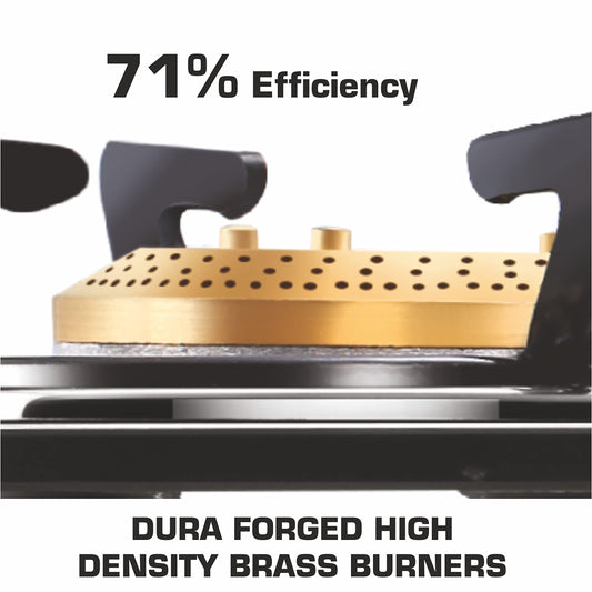 Vidiem Gas Stove S3 225 A Tusker (Silver) | Stainless Steel 3 Burner Gas Stove | Manual Ignition | Safety, Reliability, High Efficiency | ISI Certified | 5 years warranty