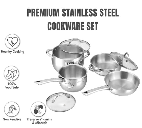 Vinod Letten Stainless Steel Cookware Set | 4 Pcs Gift Pack | Agromech