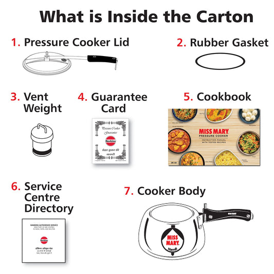 Hawkins 3 Litre Miss Mary Handi Pressure Cooker, Inner Lid Cooker, Silver (MMH30) Aluminium