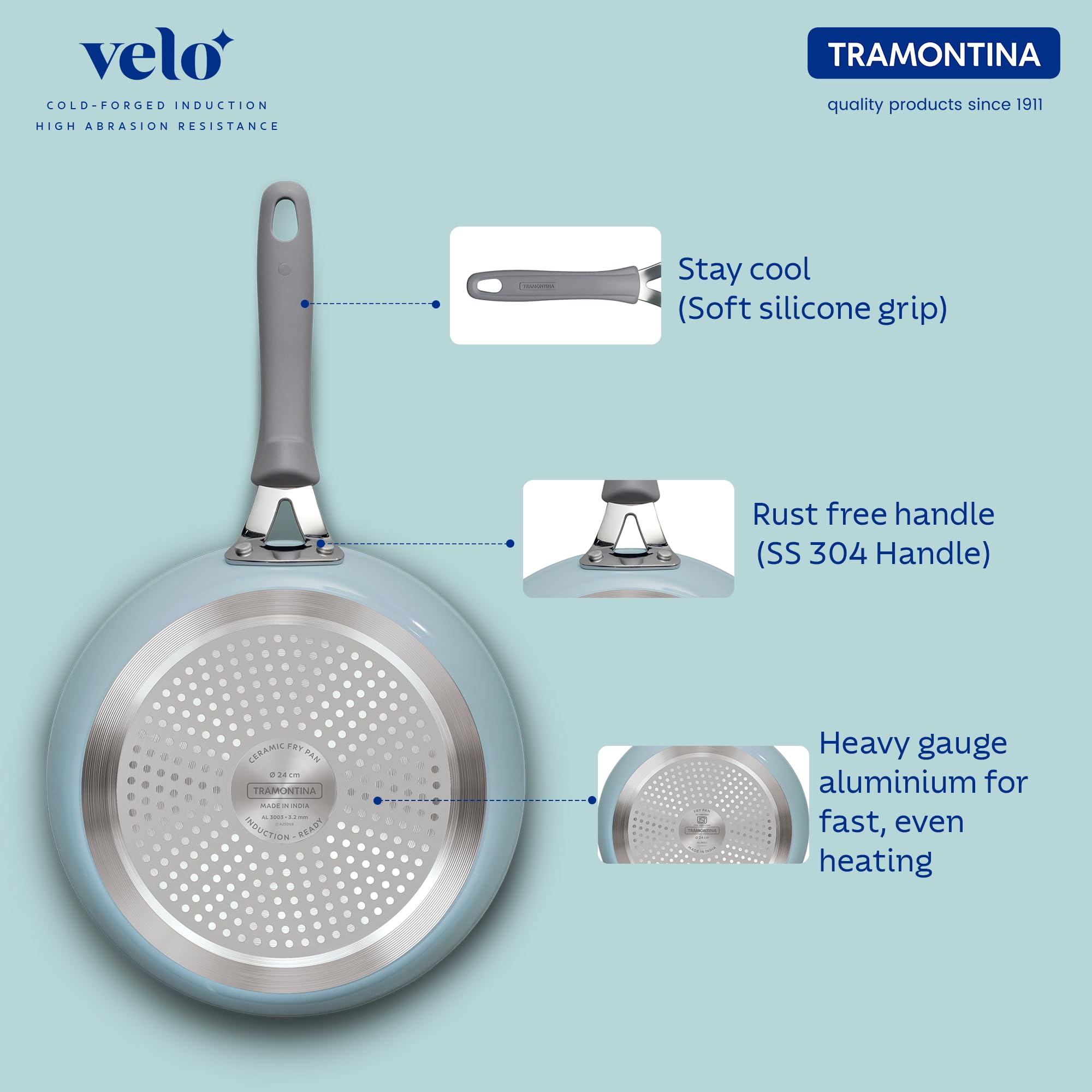 Tramontina Velo 24cm Forged with Ceramic Reinforced Interior Fry Pan