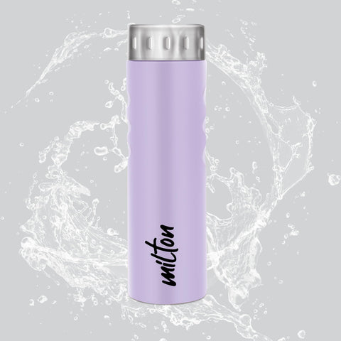 MILTON Stream 750 Stainless Steel Water Bottle, 760 ml, Purple | Single walled | Leak Proof | Easy Grip | Easy to Carry | Gym Bottle | Home | Kitchen | Hiking | Treking Bottle | Travel Bottle