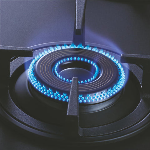 Elica 90cm 4 Burner Gas Stove | SBF MATT LOTUS TKN 904 CT VETRO 2J BK | Matt Glass Top | SABAF Brass Burners & Valves | Cast Iron Pan Support | 10 Yr Burner & 5 Yr Glass Warranty | Black