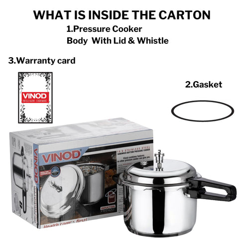 Vinod 18/8 Stainless Steel Outer Lid Pressure Cooker - 7 Litre