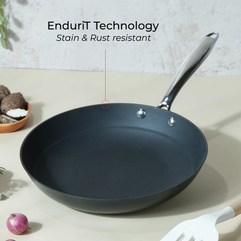 Vinod Ferona Lightweight Cast Iron Frying Pan -1.9 L, 26 cm | No Seasoning Required | Steel Riveted Handle | Metal Spoon Friendly | Gas, Induction Base| Rust-Proof | PTFE & PFOA Free | 2-Year Warranty