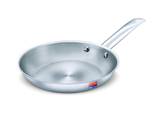 Prestige 26cm/2.3L Tri-Ply Stainless Steel Splendor Fry Pan| Gas & Induction Compatible| Even Heat Distribution| Strong and Durable| Thick Gauge