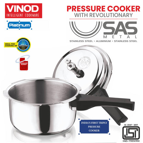 Vinod Platinum 7 Litre Triply Stainless Steel Induction Cooker
