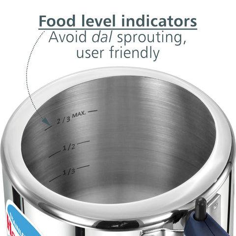 Hawkins 2 Litre Stainless Steel Hevibase Pressure Cooker, Impact Bonded Base, Inner Lid Cooker, Silver (HSI20)