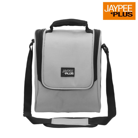 Jaypee Plus 1390 ml Stainless Steel Office Lunch Box | BPA Free, Microwave Safe & Spillproof Airtight 4 Containers | Includes Bottle, Spoon, Fork & Insulated Bag | Ideal for College & School (Grey)