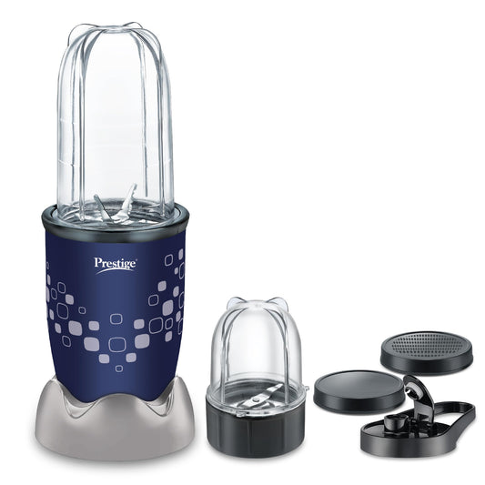 Prestige Nutri-Mate 400W Mixer Grinder 2 Multipurpose Jars (Lids-1 Sipper, 1 Storage, 1 Sprinkle) Blue